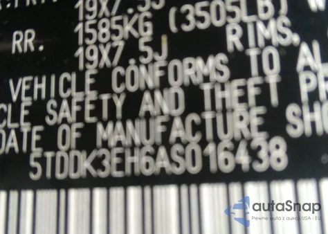 2010 Toyota Highlander Limited V6 from USA, damaged, VIN 5TDDK3EH6AS016438